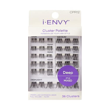 i-ENVY Cluster Palette Lash Extensions – Mixed Style Deep (36 Clusters) CPR12 - ANNS BEAUTY SUPPLY